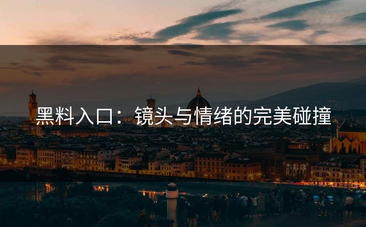 黑料入口：镜头与情绪的完美碰撞